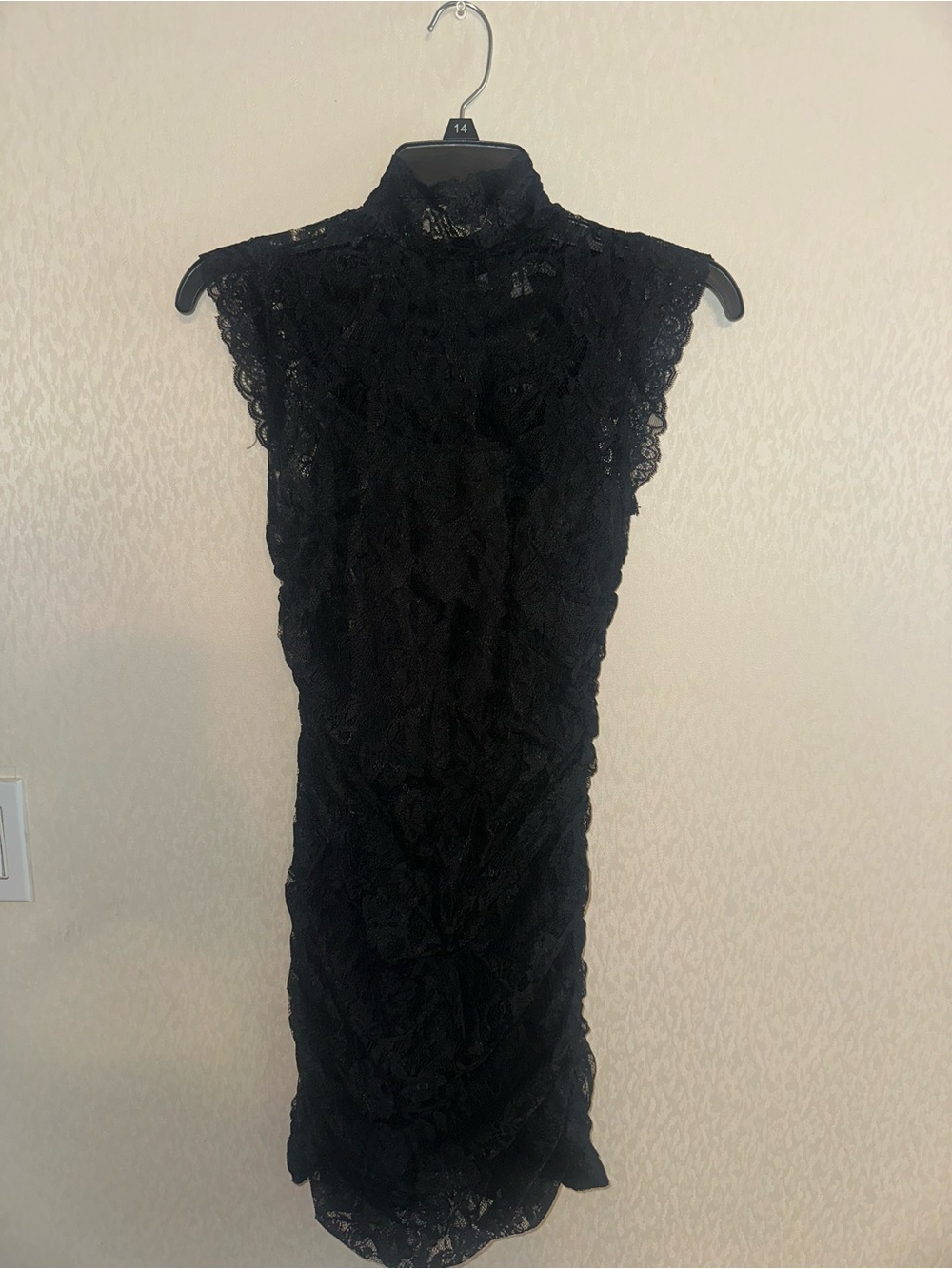 Forever 21 Black Lace Mock-Neck Mini Dress